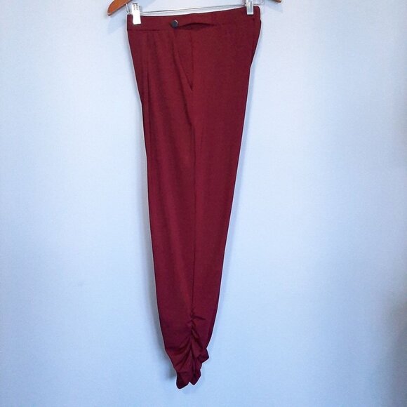 3/$20 Another Story Burgundy Ruched Ankle Pants Womens Size Small Red - Picture 8 of 13